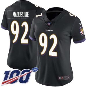 ravens #92 justin madubuike black alternate women's stitched nfl 100th season vapor untouchable limited cheap jersey