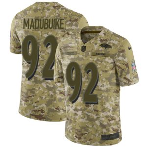 cheap Ravens #92 Justin Madubuike Camo Men's Stitched NFL Limited 2018 Salute To Service Jersey