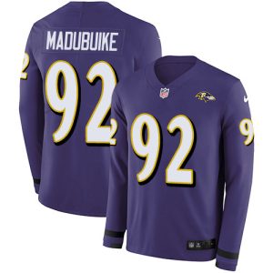 ravens #92 justin madubuike purple team color men's stitched nfl limited therma long sleeve wholesale jersey