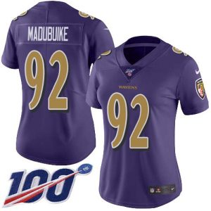 wholesale Ravens #92 Justin Madubuike Purple Women's Stitched NFL Limited Rush 100th Season Jersey