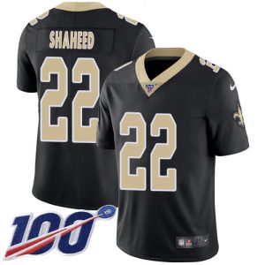 saints #22 rashid shaheed black team color men's stitched nfl 100th season vapor limited cheap jersey