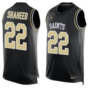 saints #22 rashid shaheed black team color men's stitched nfl limited tank top cheap jersey