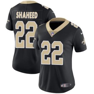 Saints #22 Rashid Shaheed Black Team Color Women's Stitched NFL Vapor Untouchable Limited Jersey