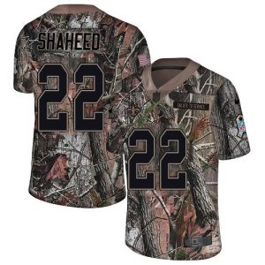 wholesale Saints #22 Rashid Shaheed Camo Youth Stitched NFL Limited Rush Realtree Jersey