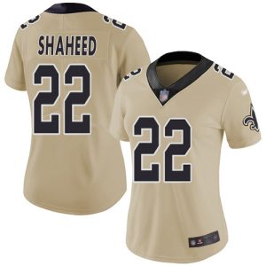 Saints #22 Rashid Shaheed Gold Women's Stitched NFL Limited Inverted Legend Jersey