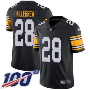 Steelers #28 Miles Killebrew Black Alternate Men's Stitched NFL 100th Season Vapor Limited Jersey