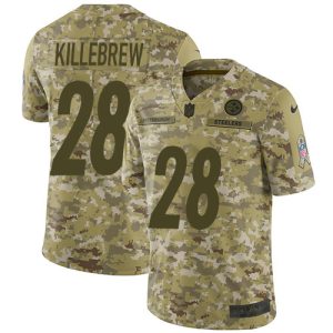 wholesale Steelers #28 Miles Killebrew Camo Youth Stitched NFL Limited 2018 Salute To Service Jersey