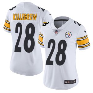 Steelers #28 Miles Killebrew White Women's Stitched NFL Vapor Untouchable Limited Jersey