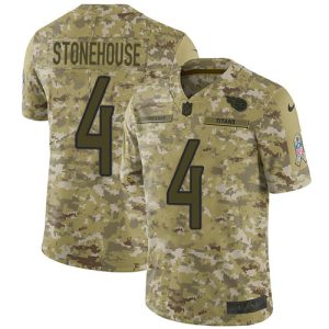 wholesale Titans #4 Ryan Stonehouse Camo Men's Stitched NFL Limited 2018 Salute To Service Jersey