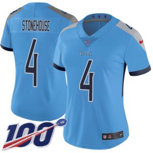 titans #4 ryan stonehouse light blue alternate women's stitched nfl 100th season vapor limited cheap jersey