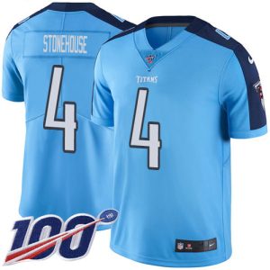 cheap Titans #4 Ryan Stonehouse Light Blue Men's Stitched NFL Limited Rush 100th Season Jersey