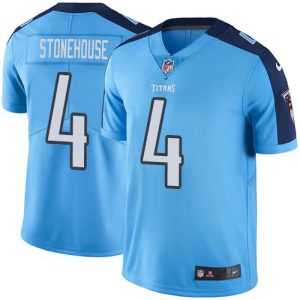 wholesale Titans #4 Ryan Stonehouse Light Blue Men's Stitched NFL Limited Rush Jersey