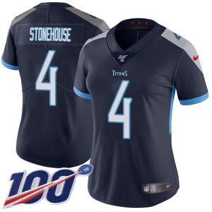 titans #4 ryan stonehouse navy blue team color women's stitched nfl 100th season vapor limited wholesale jersey