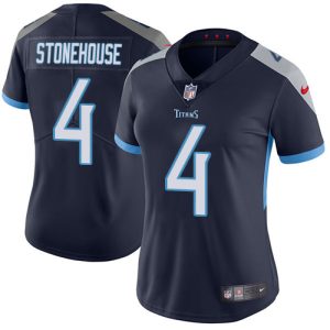 Titans #4 Ryan Stonehouse Navy Blue Team Color Women's Stitched NFL Vapor Untouchable Limited Jersey