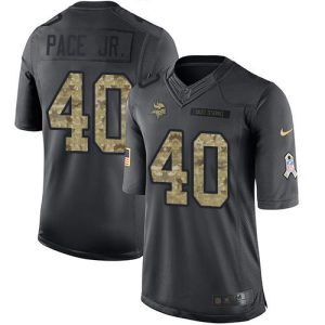 wholesale Vikings #40 Ivan Pace Jr. Black Men's Stitched NFL Limited 2016 Salute To Service Jersey