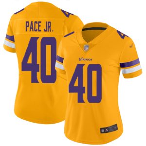 vikings #40 ivan pace jr. gold women's stitched nfl limited inverted legend cheap jersey