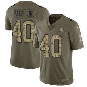 vikings #40 ivan pace jr. olive/camo men's stitched nfl limited 2017 salute to service cheap jersey