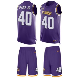 vikings #40 ivan pace jr. purple team color men's stitched nfl limited tank top suit wholesale jersey