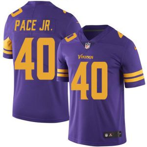 Vikings #40 Ivan Pace Jr. Purple Youth Stitched NFL Limited Rush Jersey