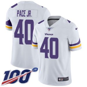 Vikings #40 Ivan Pace Jr. White Men's Stitched NFL 100th Season Vapor Limited Jersey