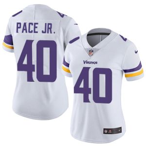 vikings #40 ivan pace jr. white women's stitched nfl vapor untouchable limited cheap jersey