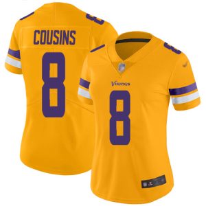 Vikings #8 Kirk Cousins Gold Women's Stitched NFL Limited Inverted Legend Jersey