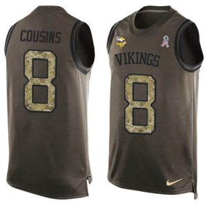 Vikings #8 Kirk Cousins Green Men's Stitched NFL Limited Salute To Service Tank Top Jersey