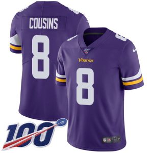 cheap Vikings #8 Kirk Cousins Purple Team Color Men's Stitched NFL 100th Season Vapor Limited Jersey