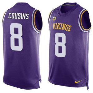 cheap Vikings #8 Kirk Cousins Purple Team Color Men's Stitched NFL Limited Tank Top Jersey