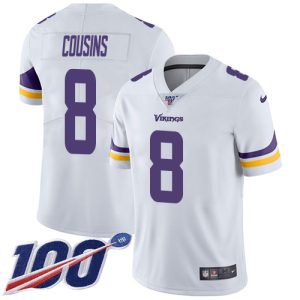 vikings #8 kirk cousins white men's stitched nfl 100th season vapor limited cheap jersey