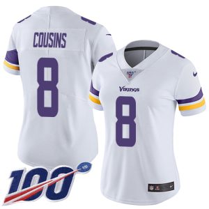 vikings #8 kirk cousins white women's stitched nfl 100th season vapor limited cheap jersey