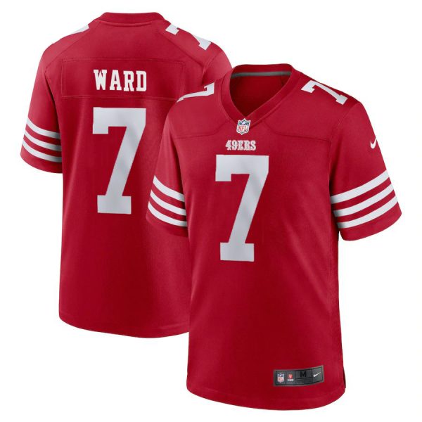 San Francisco 49ers #7 Charvarius Ward Men's 2022 Player Game Jersey - Scarlet